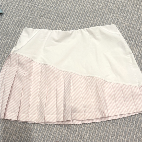 Tory Sport White and Light Pink Pleated Mini tennis skirt - Picture 1 of 3